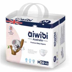 Aiwibi Premium Baby Diapers, M, 30pcs