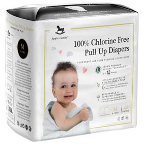 Applecrumby Chlorine Free Pull Up Diaper, M, 22pcs