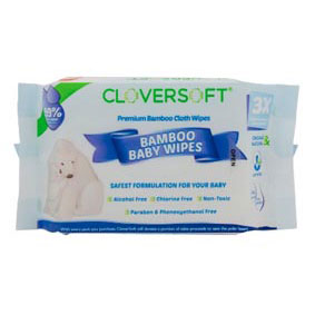 Cloversoft Bamboo Baby Wet Wipes, Pure Water, 20s