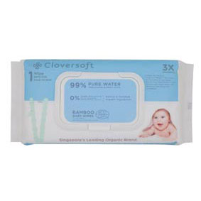Cloversoft Bamboo Baby Wet Wipes, Pure Water, 70s