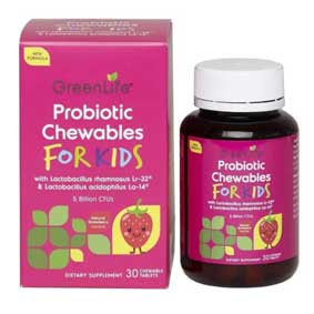 GreenLife Probiotic Chewables For Kids, 30tabs