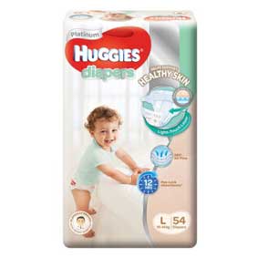 Huggies Platinum Diapers, L, 54pcs