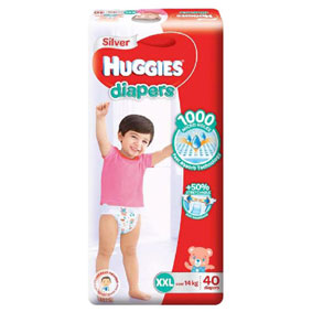 Huggies Silver Diapers, XXL, 40pcs