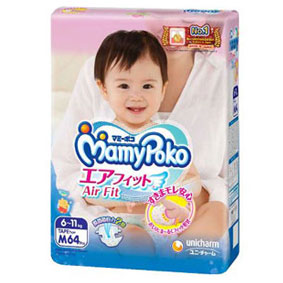 MamyPoko Air Fit Tape, M, 64pcs