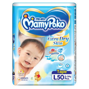MamyPoko Extra Dry Skin, L, 50pcs