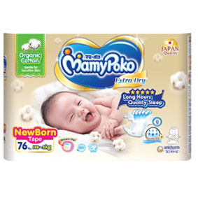 MamyPoko Extra Dry Skin, NB, 76pcs