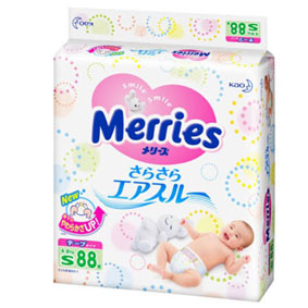 Merries Tape Diaper, S, 88pcs