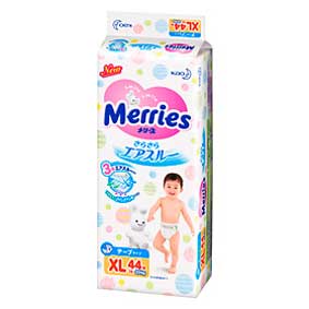 Merries Tape Diaper, XL, 44pcs