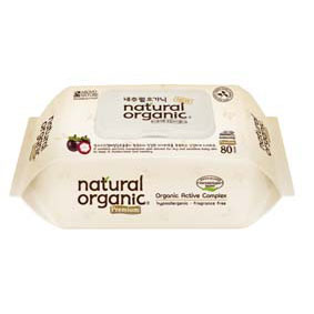 Natural Organic Premium Embossing Baby Wipes, Cap, 80s