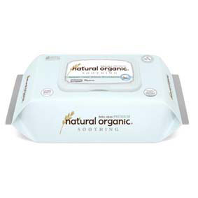 Natural Organic Soothing Premium Embossing Baby Wipes, Cap, 70s