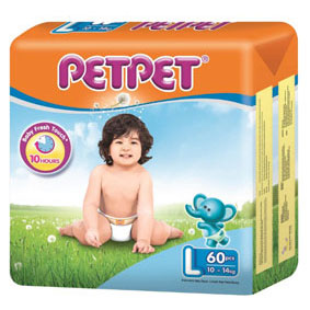 PetPet Tape Diaper, L, 60pcs