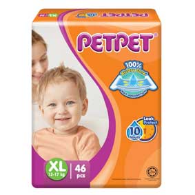 PetPet Tape Diaper, XL, 46pcs