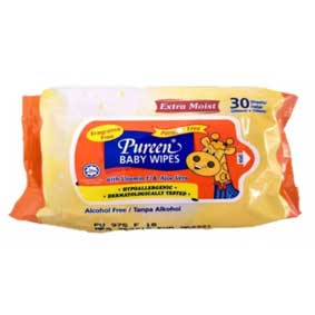Pureen Baby Wipes (Fragrance Free), 30s