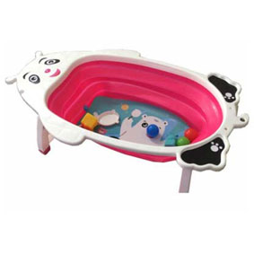 Shears Foldable Baby Bath tub with Toys, Pink